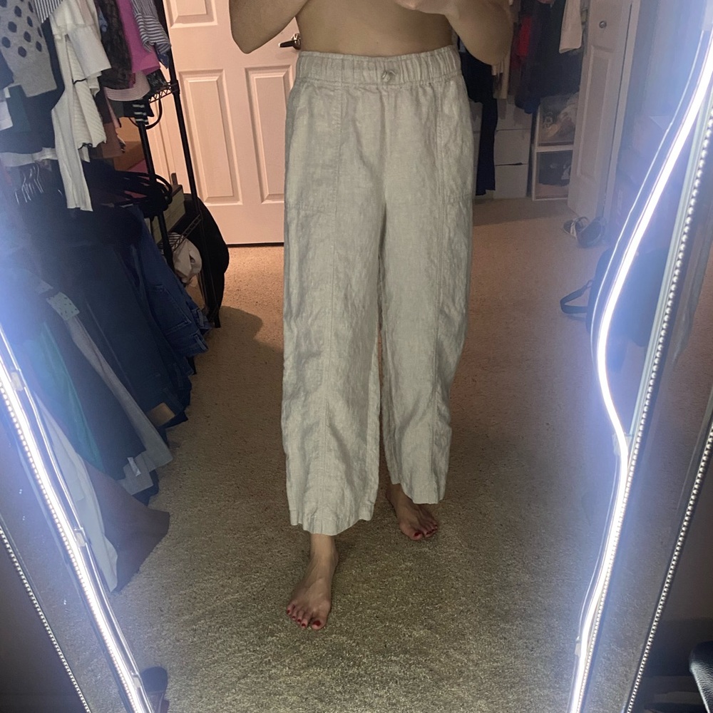 Reformation linen cropped pants
